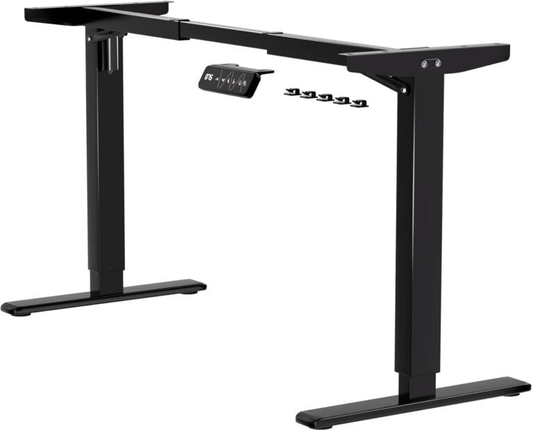 Standing Desk Body Twin Motor, Electrical Adjustable Legs Appropriate Desktop Dimension 39″-71″, 264 lbs Weight Capability, Sedentary Reminder Stand Up Desk Body Workstation, Black Body Solely
