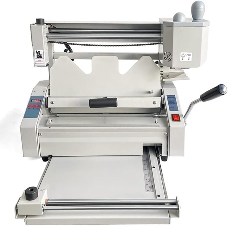 Binding Machine, Desktop Sizzling Soften Binding Machine, Binding Pace 180 Books/h, Indentation Width 310mm, Indentation Depth 0.8mm, for Workplace E book Paper Albums Pocket book Shows