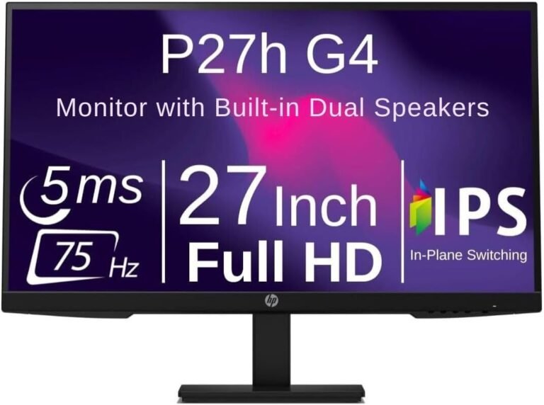 HP P27h G4 27 Inch IPS Desktop Workplace Monitor Full HD 75 Hz Constructed-in Speaker Tilt Swivel Pivot Peak Adjustable Low Blue Mild HDMI VGA DisplayPort for Laptop computer PC Display Show, Black (Renewed)