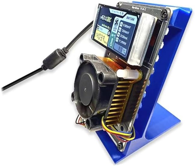 Bitcoin Miner Bitaxe Extremely NerdAxe Plus BTC Miner BM1366 Asic Chip 500Gh/s Full Package with Show ASIC Micro Miner Solo Lottery Miner Dwelling Use Very slient Coloration:Blue with PSU