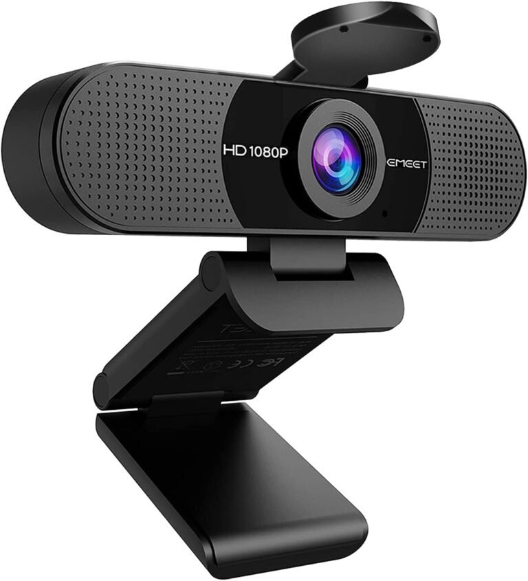 EMEET 1080P Webcam with Microphone, C960 Net Digital camera, 2 Mics Streaming Webcam, 90°FOV Laptop Digital camera, Plug and Play USB Webcam for On-line Calling/Conferencing, Zoom/Skype/Facetime/YouTube, Laptop computer/PC