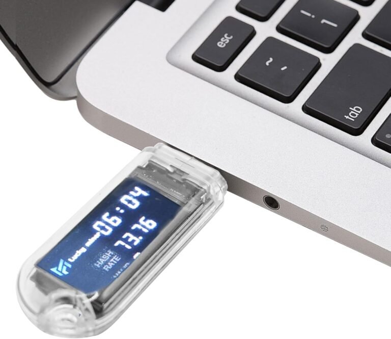 USB Bitcoin Miner Mini Solo Miner LV03 Asic Algorithm Lottery Crypto Miner 2.4G WiFi 74KH 1W with Show Compact Transportable Bitcoins Mining Stick Cryptocurrency Silent (1pcs)