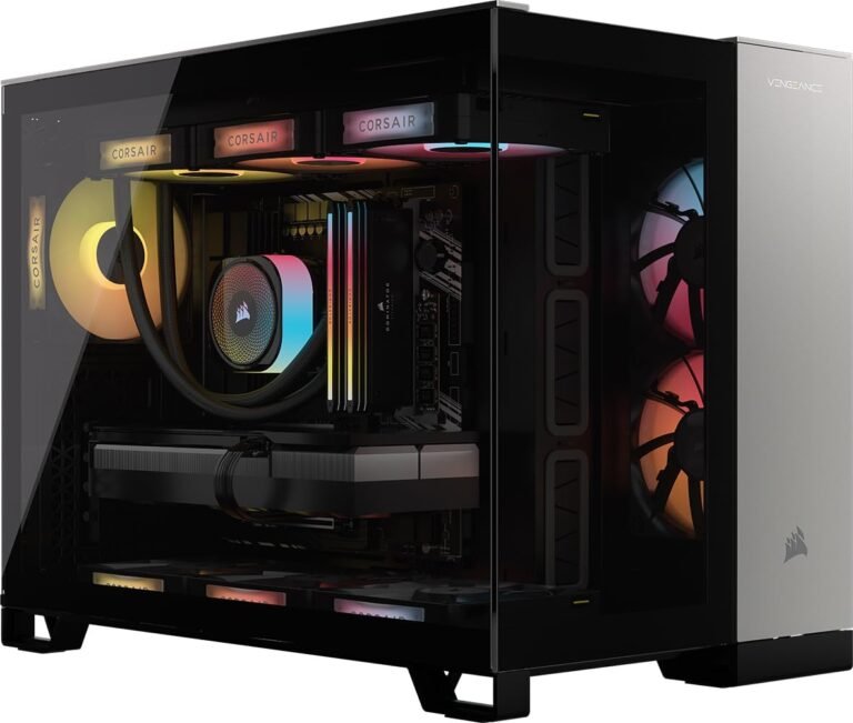Corsair Vengeance i5100 Gaming PC – Liquid Cooled Intel Core i9-14900KF CPU – NVIDIA GeForce RTX 4090 GPU – 64GB Dominator Titanium RGB DDR5 Reminiscence – 4TB M.2 SSD – Black/Grey