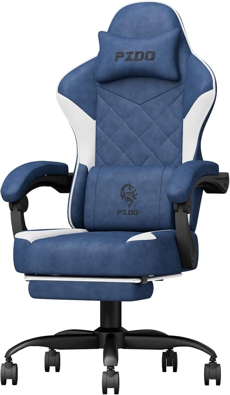 Gaming Chairs for Adults, Gamer Chair Material Gaming Chairs with Footrest, Ergonomic Pc Gaming Chair Excessive Again PC Chair with Large Cushion, Silla Gamer, Recliner, 300LBS, Teenagers, Blue