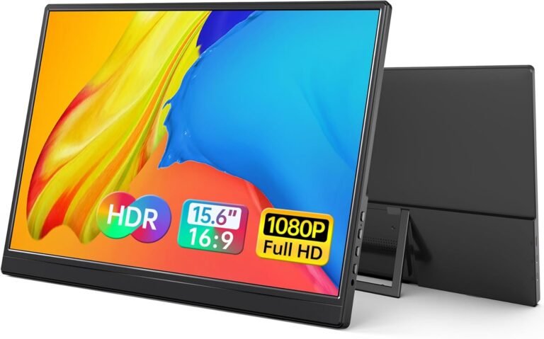 Yxk Transportable Monitor 15.6 Inch 1080P USB-C HDMI Extremely-Slim Journey Monitor with Kickstand, for Laptop computer, PC, Mac Cellphone, PS, Xbox, Swich IPS Extremely-Skinny Zero Body Gaming Monitor