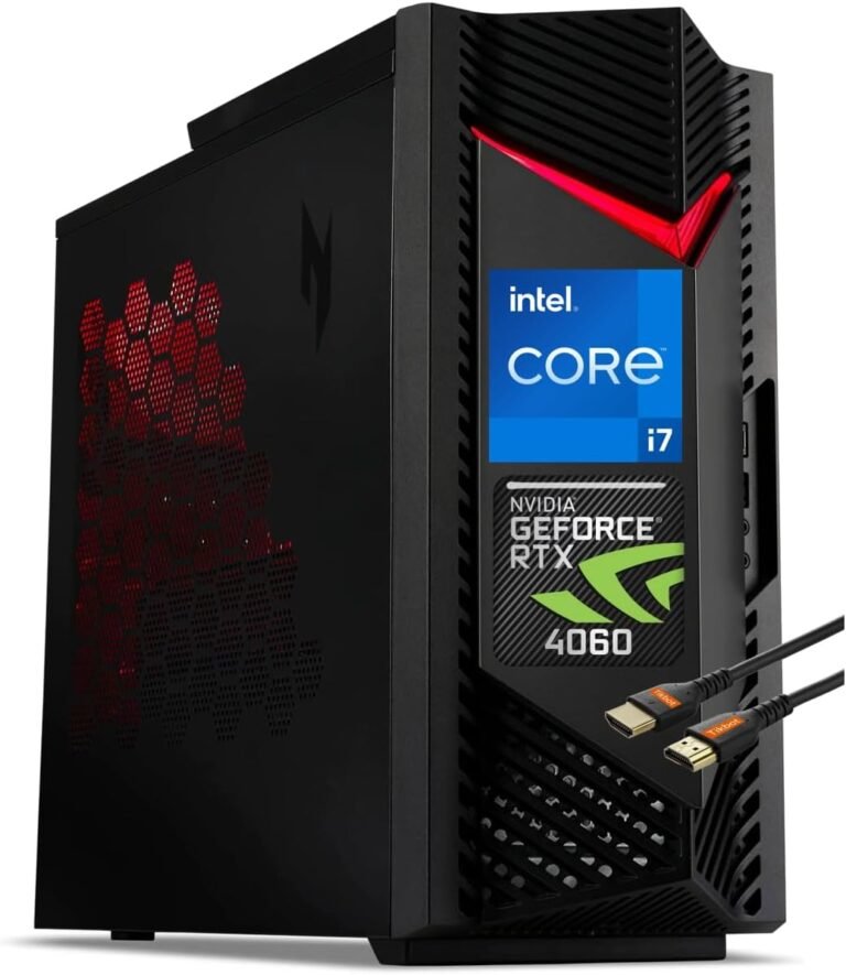 acer Nitro 50 Gaming Desktop | Intel Core i7-14700F 20-Core Processor | NVIDIA GeForce RTX 4060 | DDR5 | Intel Wi-Fi 6E AX211 | Home windows 11 House (32GB RAM | 2TB PCIE SSD)