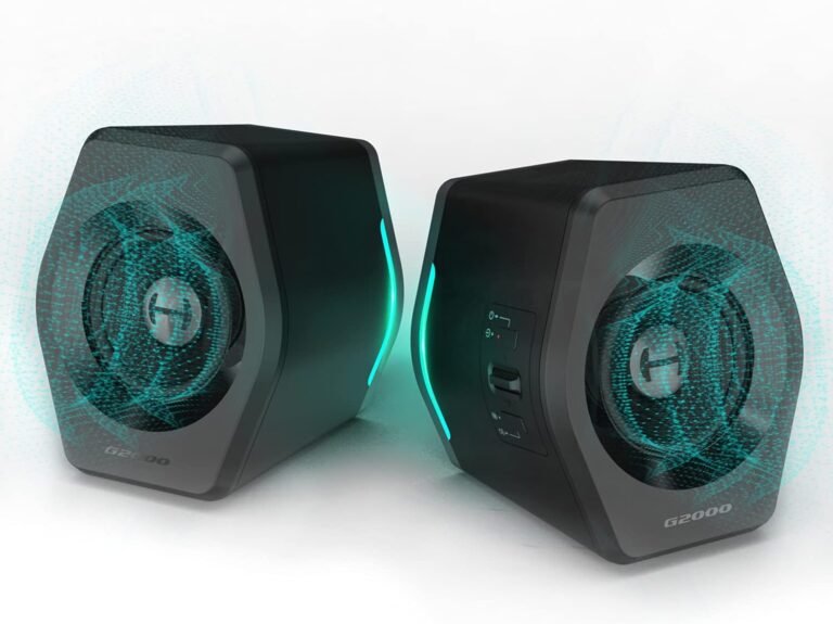 Edifier G2000 32W PC Gaming Laptop Audio system for Laptop computer Mac Desktop Laptop Woofer Audio system Bluetooth USB 3.5mm AUX Inputs RGB Lights Multimedia Audio system Black