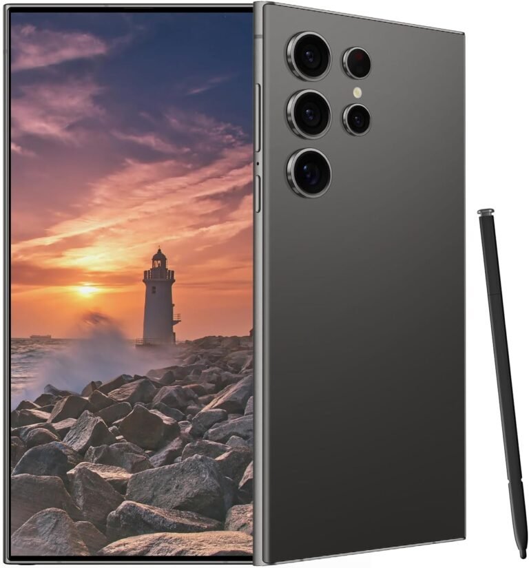 C24 Extremely Unlocked Cell Telephones Smartphone Android 13 Telephones 8+256GB/6.8″ HD Display/Twin SIM/108MP+48MP Digital camera/6800 mAh/Constructed-in Pen(Black)