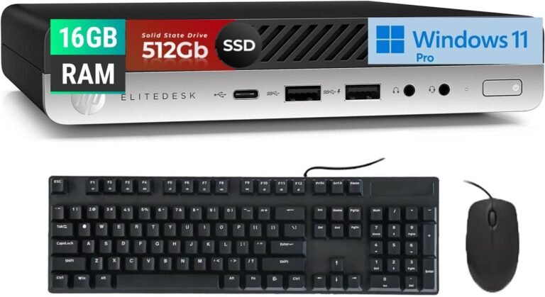 HP EliteDesk 800 G5 Mini Enterprise Desktop PC, Core i7-9700T as much as 4.3GHz, 16GB DDR4 RAM, 512GB SSD, Keyboard and Mouse, WiFi, Home windows 11 Professional (Renewed)