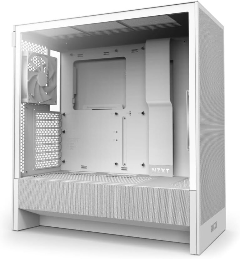 NZXT H5 Movement 2024 – Compact ATX Mid-Tower PC Gaming Case – Excessive Airflow – 2 x 120mm Followers Included – 360mm Entrance & 240mm Prime Radiator Help – Cable Administration System – Tempered Glass – White