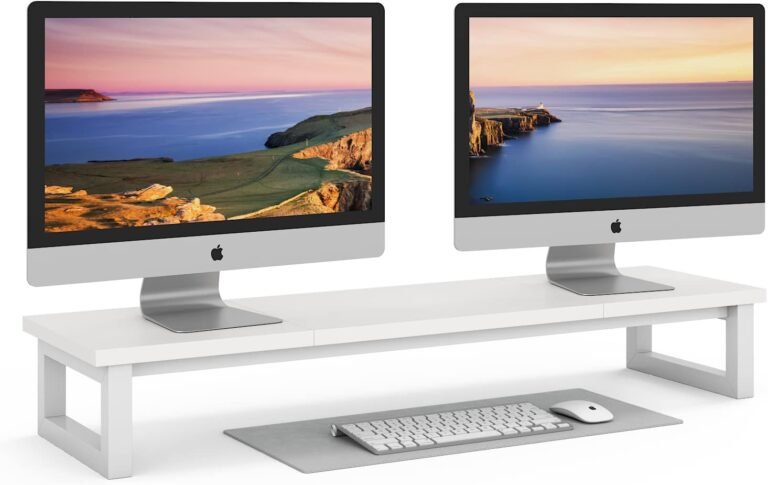 Twin Monitor Stand Riser, 39Inch Giant Monitor Stands for two Displays, Pc Monitor Stand, Picket Desktop Oraganizer Shelf for Workplace Desk Pc,Laptop computer,TV