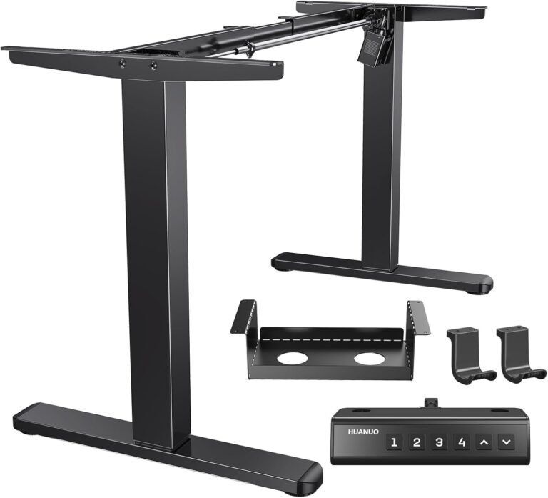 HUANUO Standing Desk Body with 220lbs Highly effective Brushless Motor, Thick T-Formed Adjustable Desk Legs Manufactured from Automotive-Grade Metal, for Max 75″ x 35″ Desktop, for House Workplace, Body Solely