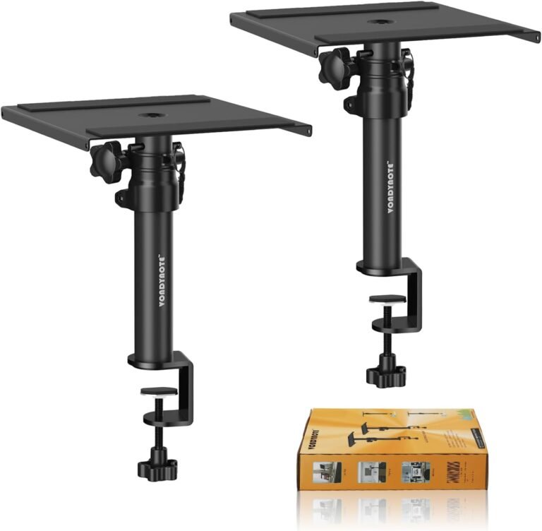 Set of two Desktop Clamp Speaker Stands Brief Studio Monitor Stands Peak Adjustable
