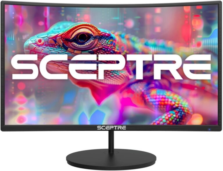 Sceptre Curved 27″ FHD 1080p 75Hz LED Monitor HDMI VGA Construct-In Audio system, EDGE-LESS Steel Black 2019 (C275W-1920RN)