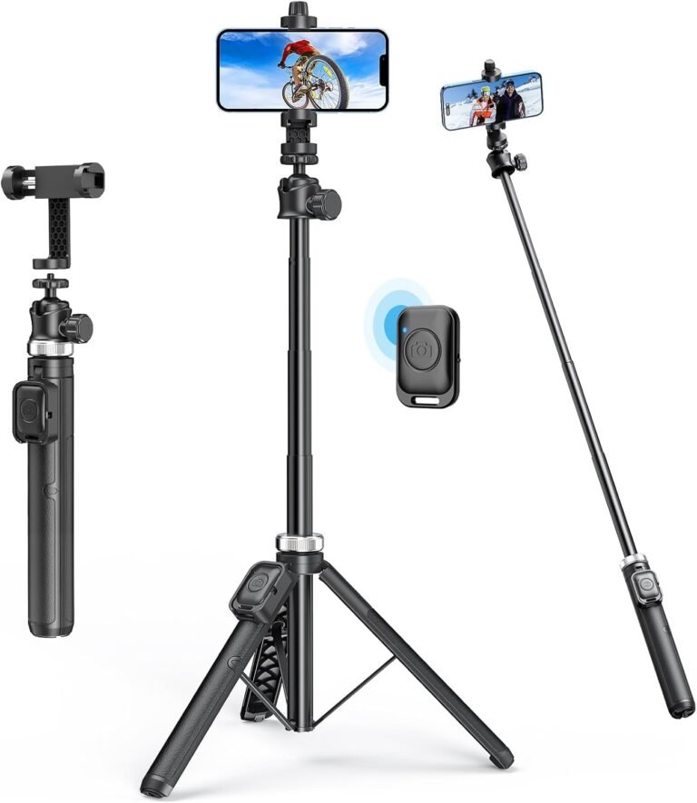 62″ Telephone Tripod – MIIASI Extendable Tripod for iPhone and Selfie Stick Tripod with Distant, 360° Ball Head Upgraded Cell Telephone Tripod for Video Recording, iPhone 14/13/12 Professional Max/Android