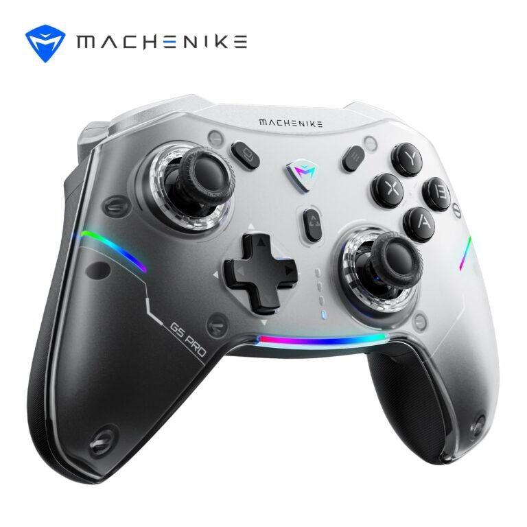 Machenike G5 Professional Wi-fi Gaming Controller for Home windows PC,Swap,IOS&Android,PC Controller Corridor Impact Joystick＆Triggers/Gyroscope,RGB Lights (Black)