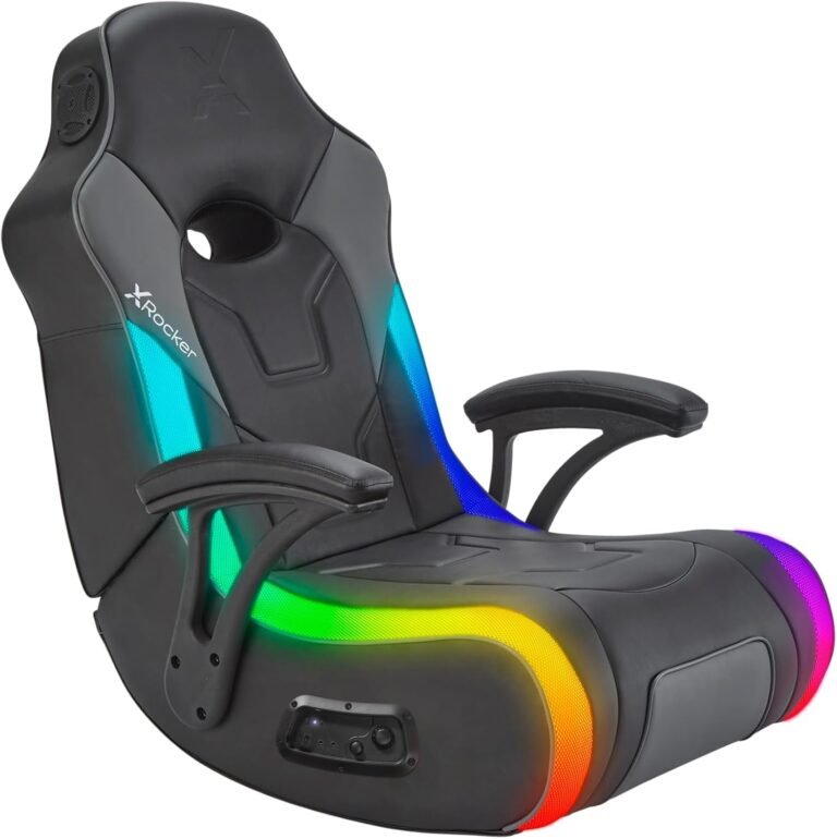 X Rocker Video Gaming Chair for Adults, XL Flooring Rocker Chair with Constructed-in Audio Audio system, Foldable for Bed room or Recreation Room, Items for Players