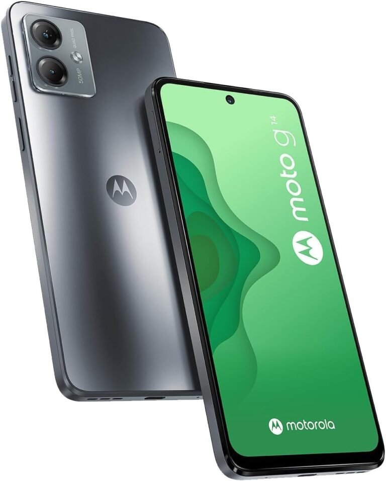 Motorola Moto G14 Twin SIM (2023) 4G LTE (4/128GB) 6.5″” IPS LDC Show | Android 13 | 50MP Rear Digital camera | 5000mAh Battery | Worldwide Mannequin – (Metal Grey), XT2341-2