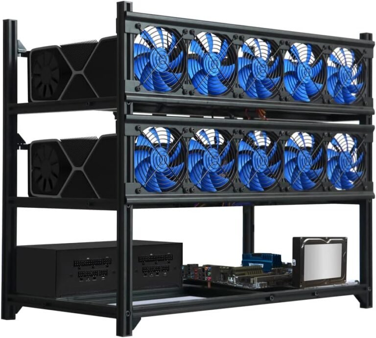 Kingwin Miner Rig Case Body 12 GPU – Premium Stackable Aluminum Mining Rig Enclosure for Environment friendly Crypto Mining, Take a look at Bench PC Case.