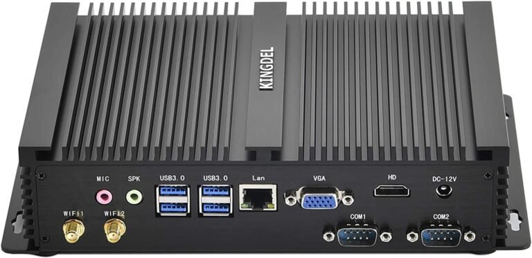 KINGDEL Fanless Industrial Mini PC with eleventh Gen Core i7-1165G7 Processor 12MB Cache As much as 4.7GHz, 16GB DDR4 RAM, 1TB NVMe SSD, HD, 2xCOM, Full Steel Case