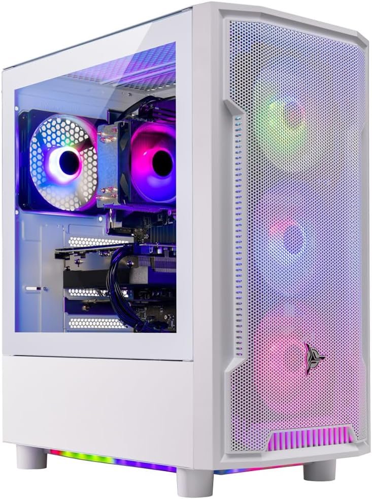 Skytech Archangel Gaming PC Desktop, Intel i5 13400F 2.5 GHz (4.6GHz Turbo Increase), NVIDIA RTX 4060 8GB GDDR6, 2TB SSD, 32GB DDR5 RAM 5200 RGB, 650W Gold PSU, Wi-Fi, Win 11 Residence