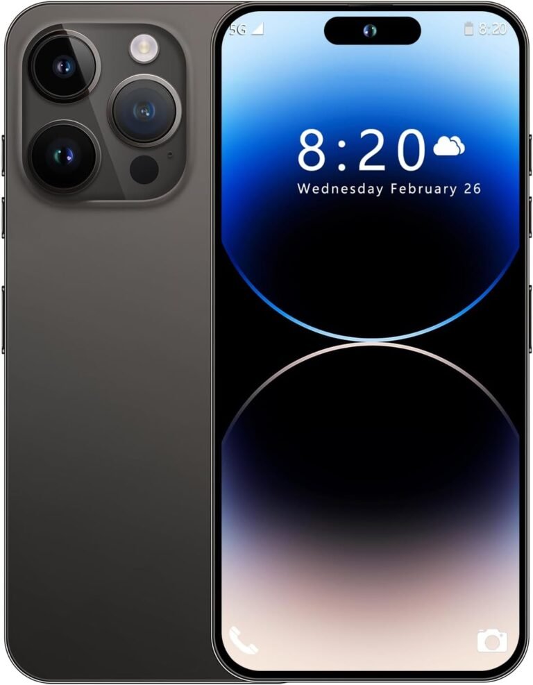 MMY I14 Professional MAX Unlocked Cell Cellphone, Lengthy Battery Life 6.82″ HD Display screen Unlocked Telephones, 6+256GB Android 13 Smartphone with 128G Reminiscence Card, Twin SIM/Fingerprint Lock/Face ID/GPS (Black)