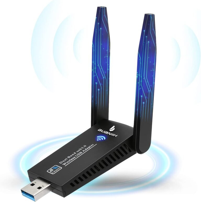 WiFi Adapter for Desktop PC,USB WiFi Adapter,1300Mbps Twin 5Dbi Antennas,Help 2.4G&5G Community,802.11AC Compliant,USB 3.0,Help Win10/8/7/XP, Mac OS/10.9-10.15