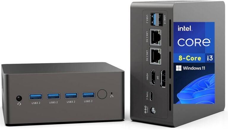 Mini PC, Intel Core i3-N305(as much as 3.8GHz) 8C/8T, 16GB DDR4 RAM 512GB M.2 SSD Twin 2.5G LAN, Mini Desktop Computer systems Home windows 11, 4K Triple Show, Sort-C, WiFi 6, BT5.2, Micro PC Dwelling Workplace