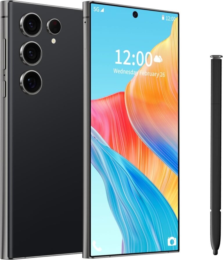 C24 Extremely Telephone, 6.8″ Unlocked Android Telephone with S Pen, 8GB+256GB Full Netcom Unlocked Android 14 Smartphone, 6800mAh Battery, Quick Charging, Face ID Unlocked Cell Telephone (Black)