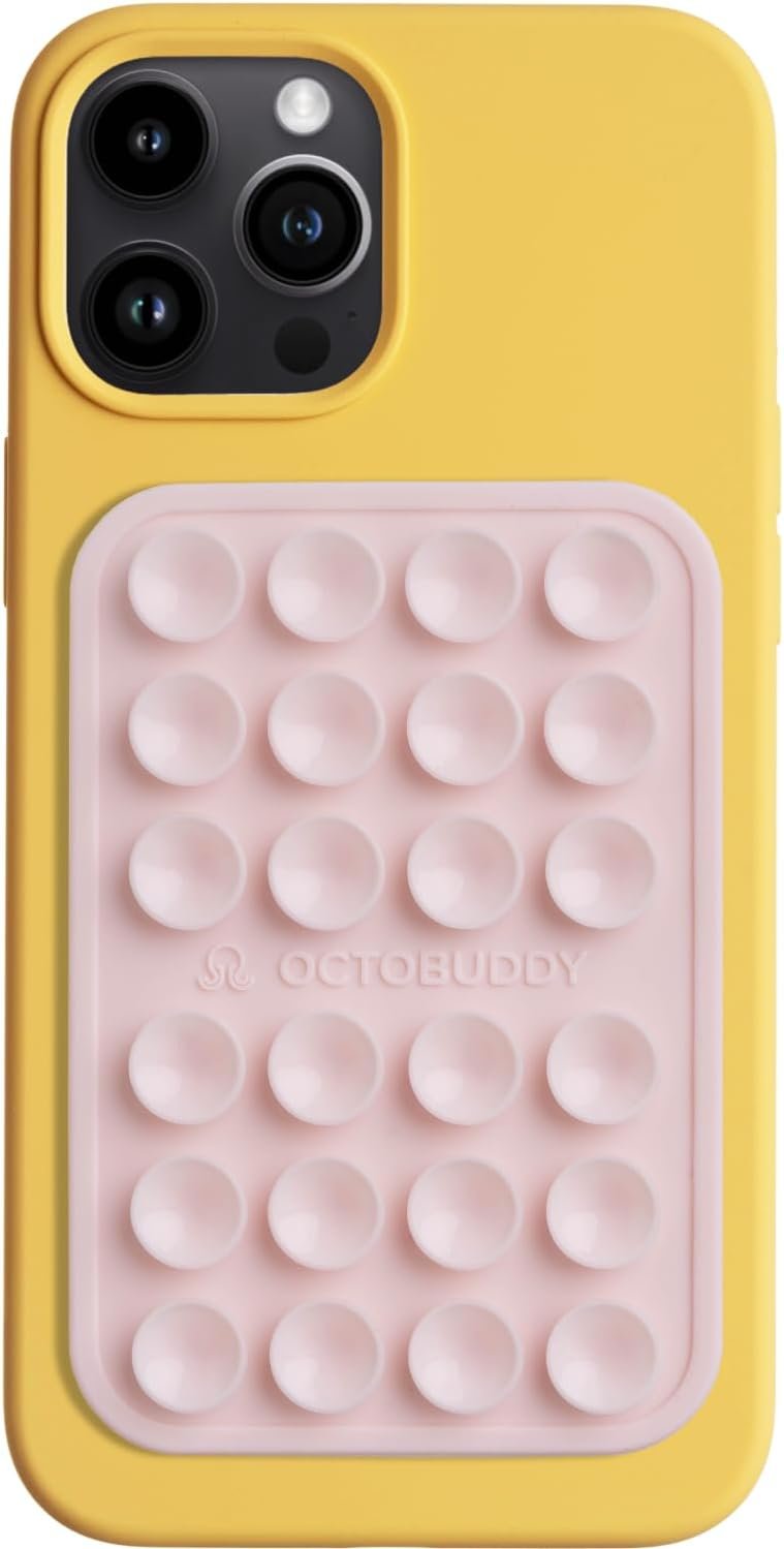 Silicone Suction Telephone Case Adhesive Mount – Palms-Free, Robust Grip Holder for Selfies and Movies – Sturdy, Straightforward to Use – iPhone and Android Appropriate – 2.25″ x 3.25″, Chalk Pink