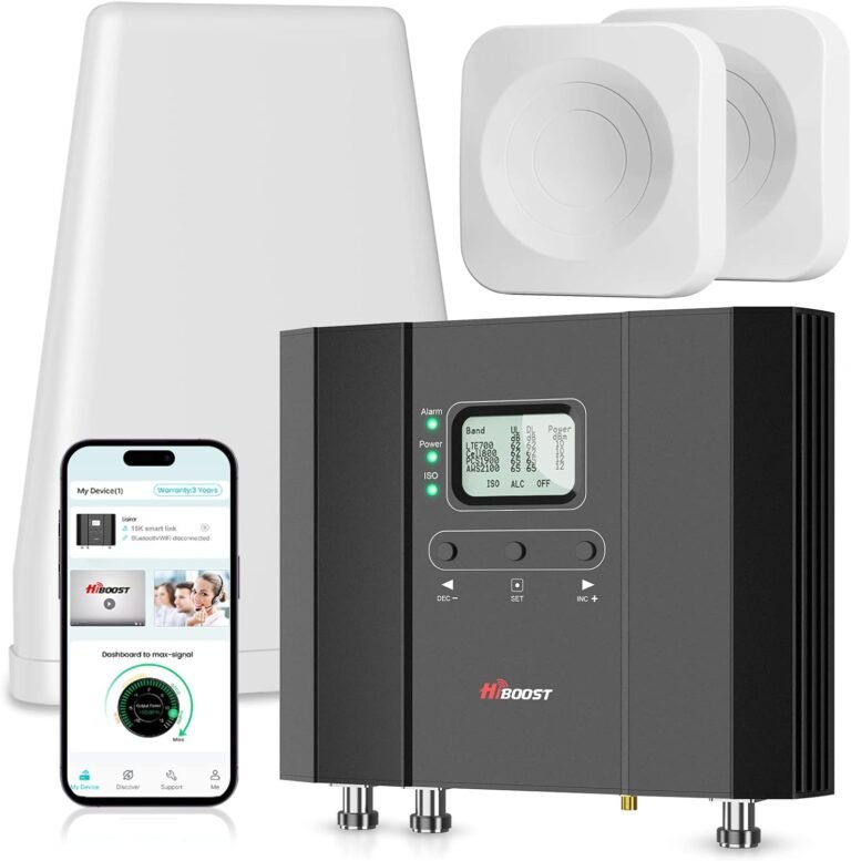 Cell Cellphone Booster for Multiroom: Increase Mobile Sign as much as 10,000 sq ft for All U.S. Carriers | Cell Cellphone Sign Boosters with 2 Inside Antennas Set for Properties & Workplaces 2-Story