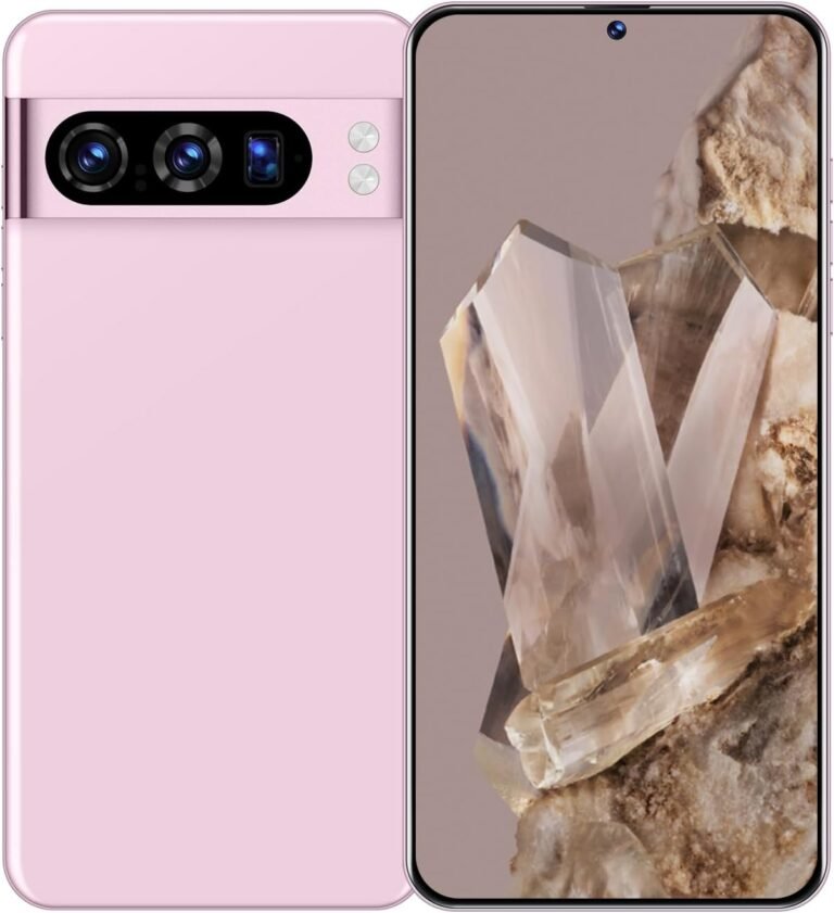 Pixel 8 PRO Unlocked Cellphone Smartphone Android 13 Unlocked Cellphone with 6.8-inch Show/ 108MP+48MP Digicam/Twin SIM/8GB+256GB/6800mAh/FACE ID/Fingerprint/5G Cell Cellphone (Pink)