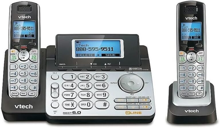 VTech DS6151-2 2 Handset 2-Line Cordless Cellphone System for Residence or Small Enterprise with Digital Answering System & Mailbox on every line, Silver
