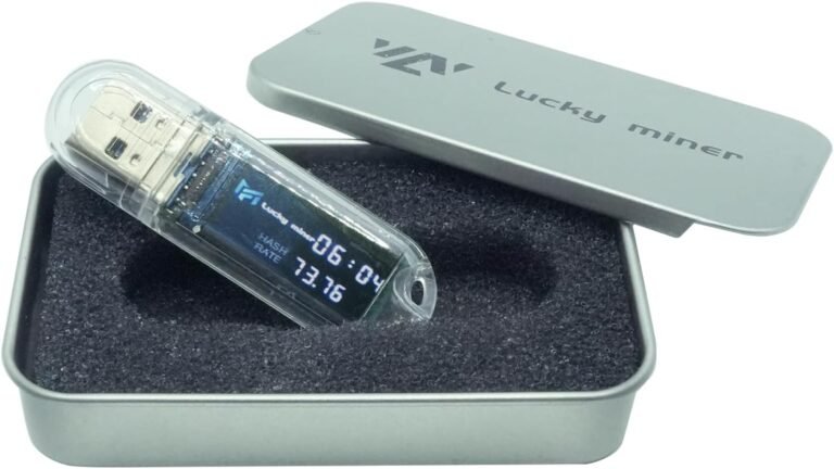 USB Bitcoin Miner Stick Mini Solo Miner LV03 BTC Lottery Crypto Miner 2.4G WiFi 74KH 1W with Show ASIC Algorithm Bitcoins Mining Rig Cryptocurrency Miner Silent(1PCS)