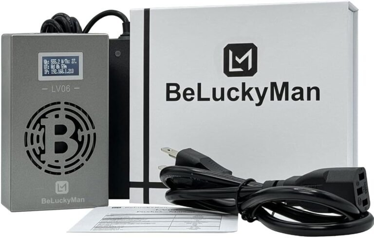 BeLuckyMan Bitcoin Miner Machine BTC Lotto Mining Gadget 500GH/S WiFi SHA-256 Asic Chip BM1366 Moveable V6 Micro Silent Cryptocurrency Dwelling Use