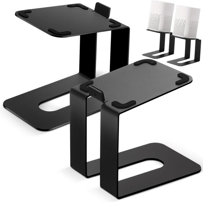 1 Pair Desktop Speaker Stands, Skilled Studio Monitor Stands Assist 28lbs Black Bookshelf Speaker Stand Metallic Speaker Stands for Small Medium Bookshelf Laptop Audio system