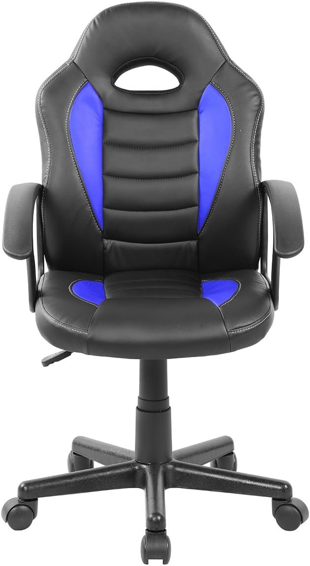 Techni Mobili Child’s Gaming and Pupil Racer Chair with Wheels, Resemblance of a sport’s automobile inside, Polypropylene, Blue