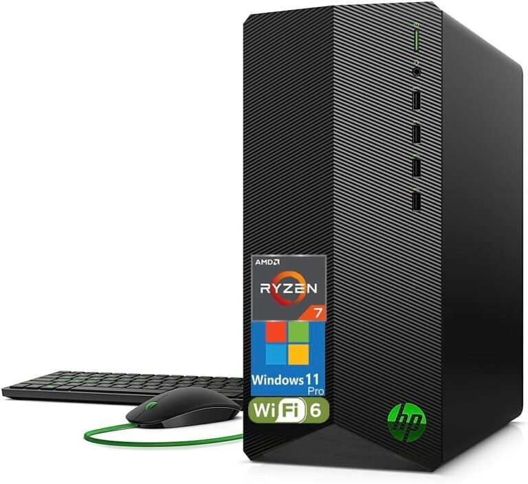 HP Pavilion Tower Desktop Laptop, Octa-Core AMD Ryzen 7 5700G (Beat i7-11700K), 32GB DDR4 RAM, 1TB PCIe SSD, WiFi 6, Bluetooth, RJ-45, HDMI, VGA, Keyboard and Mouse, Home windows 11 Professional, WE/PGPY