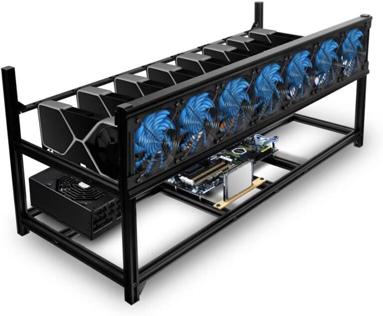 Kingwin 8 GPU Miner Rig Case Body – Premium Stackable Aluminum Mining Rig Enclosure for Environment friendly Crypto Mining, Take a look at Bench PC Case.
