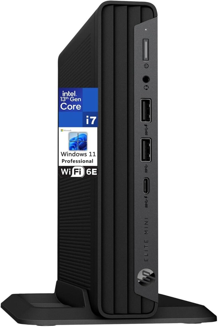 HP Elite Mini 800 G9 PC Enterprise Desktop Laptop, thirteenth Gen Intel 16-Core i7-13700, 32GB DDR5 RAM, 1TB PCIe SSD, WiFi 6E, Bluetooth, Sort-C, Keyboard and Mouse, Home windows 11 Professional, AZ-XUT Cable