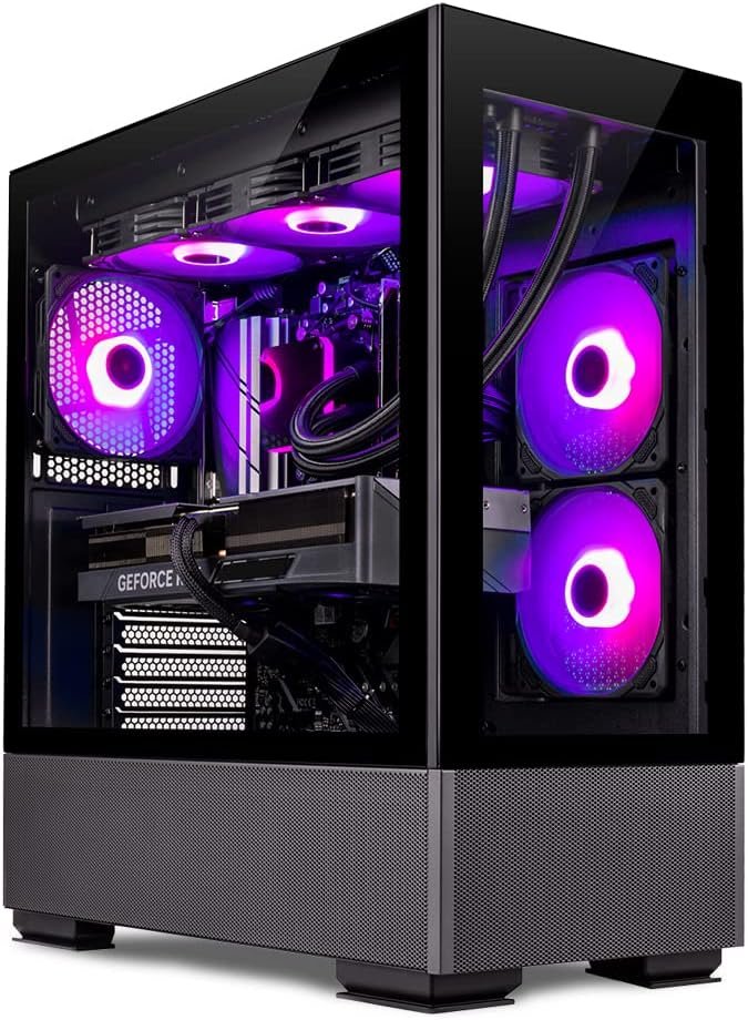 Skytech Azure Gaming PC Desktop, Intel i7 13700F 2.1 GHz (5.1GHz Turbo Increase), NVIDIA RTX 4060 Ti 8GB GDDR6X, 1TB SSD, 16GB DDR5 RAM 5200, 750W Gold PSU, 360mm ARGB AIO, Wi-Fi, Win 11 House