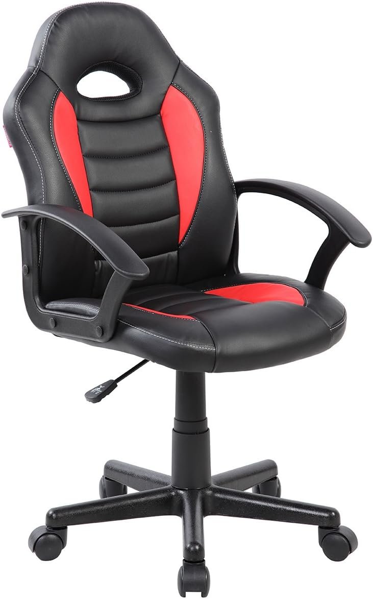 Techni Mobili Child’s Gaming and Pupil Racer Chair with Wheels, Purple 22D x 21.25W x 35.25H in