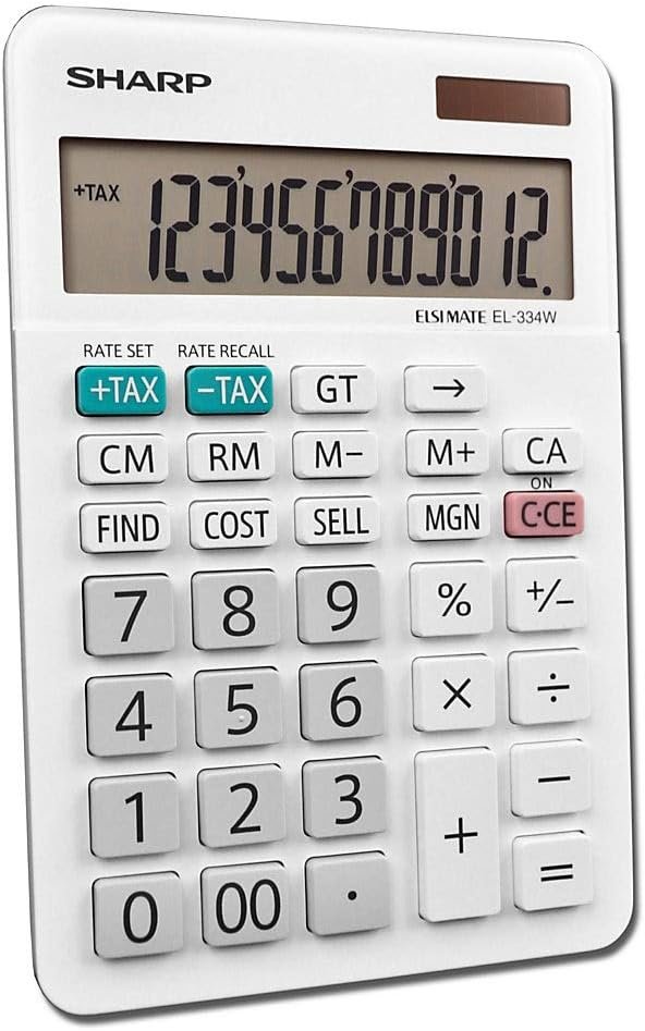 Sharp EL-334WB Enterprise Calculator, White 4.0