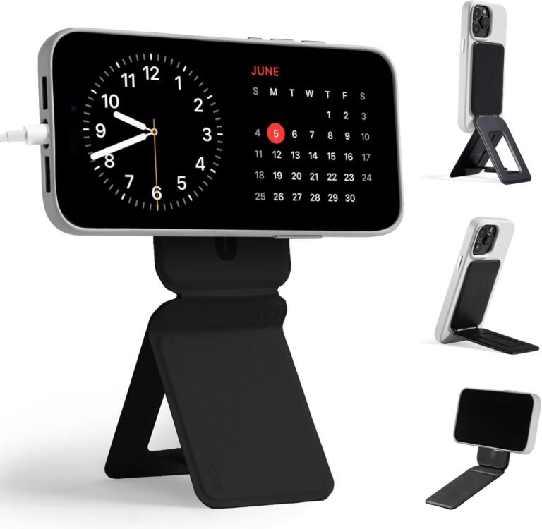 MOFT Telephone Tripod Stand Appropriate with iPhone 16/15/14/13/12 Sequence, Angle Adjustment & Robust Magnets & MagSafe Appropriate MOVAS Invisible Selfie Stick Tripod, Jet Black