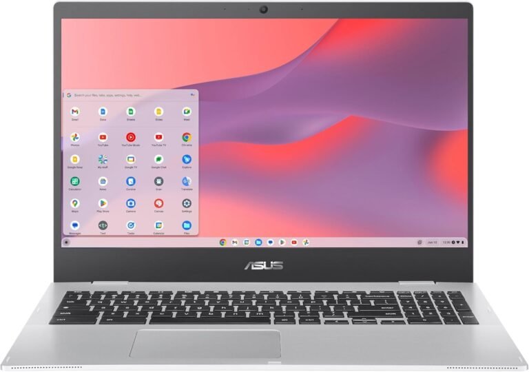 ASUS Chromebook CX1, 15.6″ FHD NanoEdge Show, Intel Celeron N4500 Processor, 64GB eMMC Storage, 8GB RAM, ChromeOS, Clear Silver, CX1500CKA-AS84F