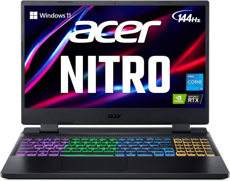 Acer Nitro 5 AN515-58-527S Gaming Laptop computer | Intel Core i5-12500H | NVIDIA GeForce RTX 3060 Laptop computer GPU | 15.6″ FHD 144Hz IPS Show | 16GB DDR4 | 512GB PCIe Gen 4 SSD | Killer Wi-Fi 6 | RGB Keyboard