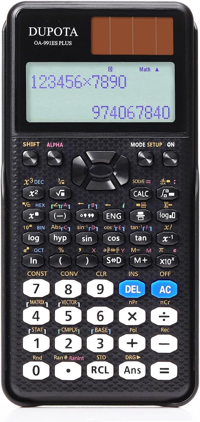 OA-991ES Plus Scientific Calculator 417 Capabilities 2-Line 10+2 Digits Written Show Photo voltaic Battery – Preferrred for Center Excessive College College students and Academics
