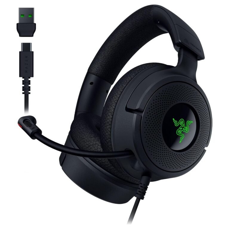 Razer Kraken V4 X Wired Gaming Headset: 40 mm Drivers – Cardioid Mic – Reminiscence Foam Cushions – Chroma RGB Lighting – Sort C & Sort A Cable – for PC, Mac, PS5, Nintendo Swap, Steam Deck, Smartphone