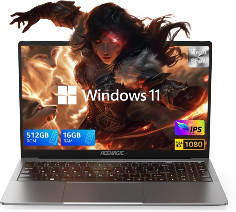 ACEMAGIC Laptop computer, Home windows 11 Laptop computer Pc,16GB DDR4 512GB SSD, Quad-Core N97 Processor(As much as 3.6GHz), 15.6″ IPS 1080P PC,180° Open Angle,Lengthy Battery Life,Metallic Shell,WiFi, BT5.0, USB3.2, Type_C