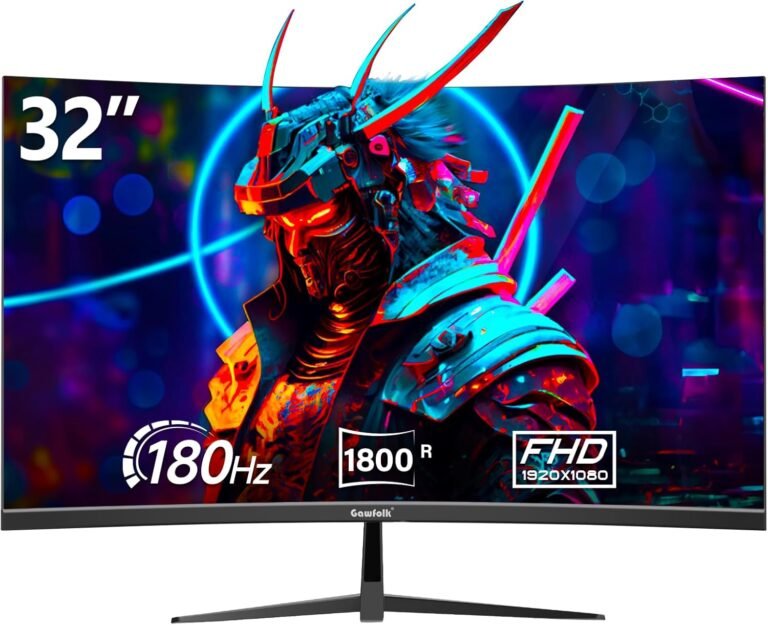 32 inch Gaming Monitor 1800R Curved Laptop Displays 165HZ / 180HZ PC Displays VA Display screen for House, Workplace and Dormitory, FHD 1080P Laptop Monitor Help HDMI & DP